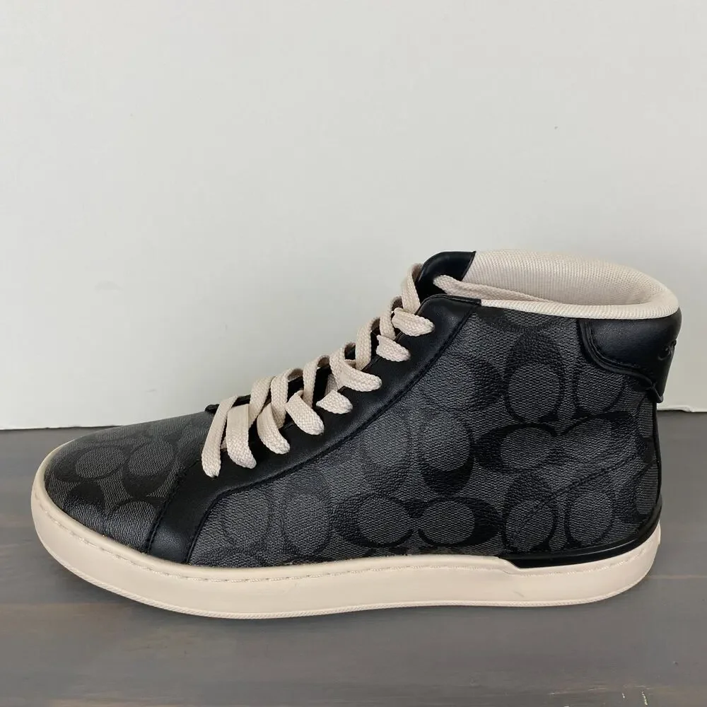 Coach Clip High Top Men’s Sneaker Charcoal Black G5385 Size 10D NWOB - Picture 2 of 11